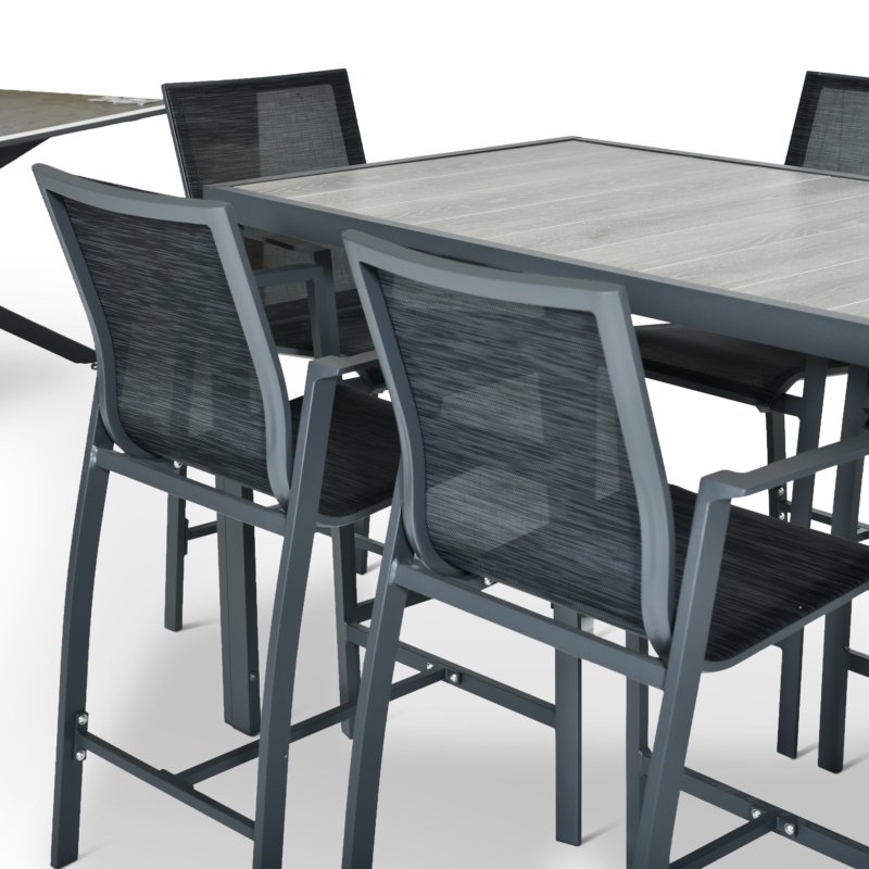 Gunmetal Outdoor Bar Set