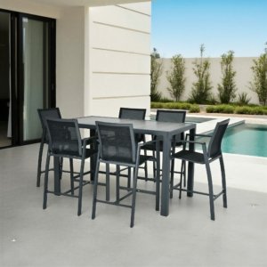 Gunmetal Outdoor Bar Set