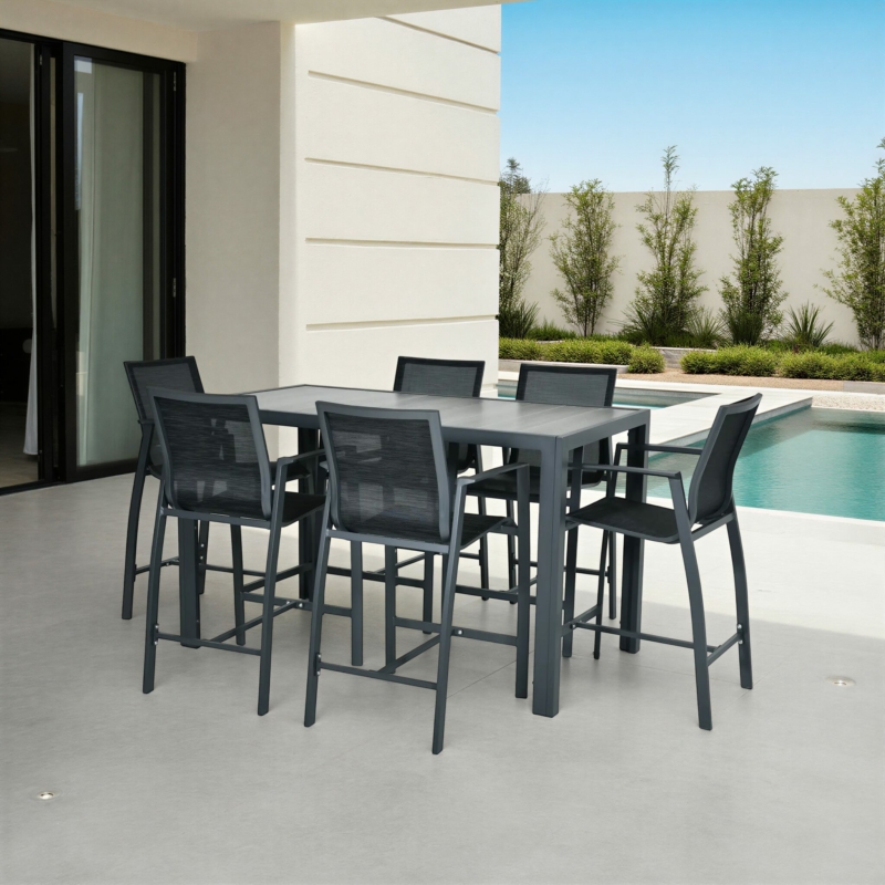Gunmetal Outdoor Bar Set