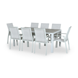 Outdoor Dining Set 9 White