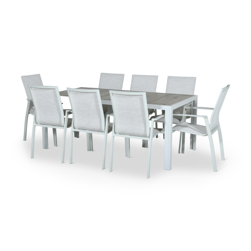 Outdoor Dining Set 9 White
